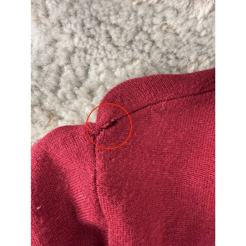 Icelandic Design Size XL V Neck Sweater Red Long Sleeve Pullover - Picture 3 of 10